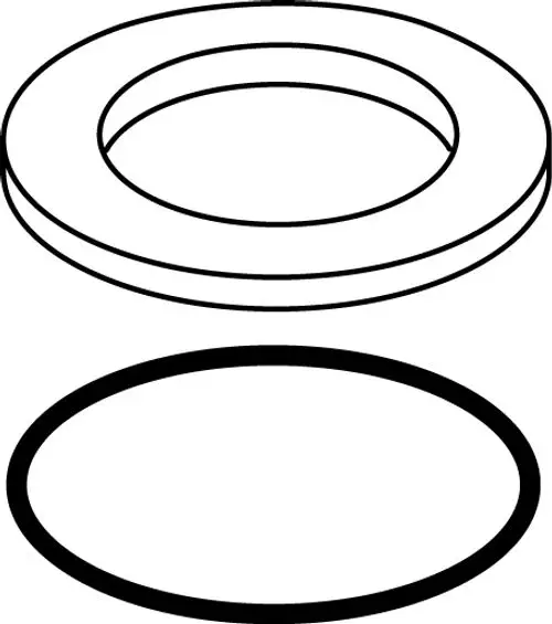 Rosette in Chrom, bestehend aus einem oberen, ringförmigen Element und einer darunterliegenden, ovale Grundplatte. Produkt von Ideal Standard.